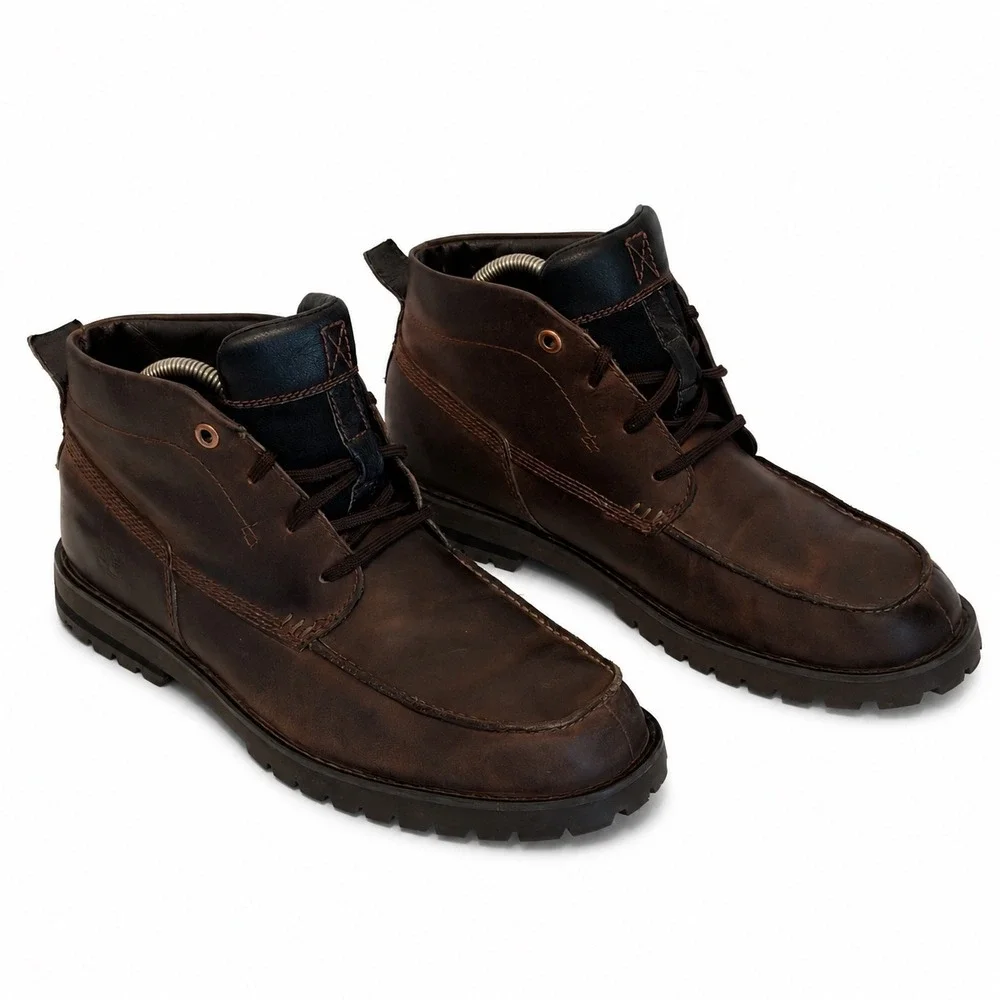 Timberland Grantly Mens Brown Leather Moc Toe Chukka Boots 54568 Size 9.5 M